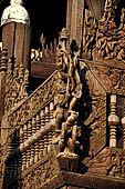 Myanmar - Mandalay, Shwe In Bin Kyaung a wonderful example of the Burmese unique teak architecture and wood-carving art.